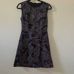 Tory Burch Navy and Red Patterned Mini Dress